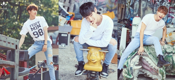 ▲신인그룹 빅톤 멤버 승우, 찬, 승식(좌측부터)(사진=플랜에이 엔터테인먼트)