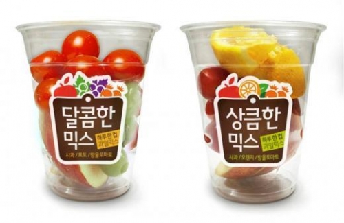 ▲CU‘과일 한컵 달콤한 믹스·새콤한 믹스’제품.