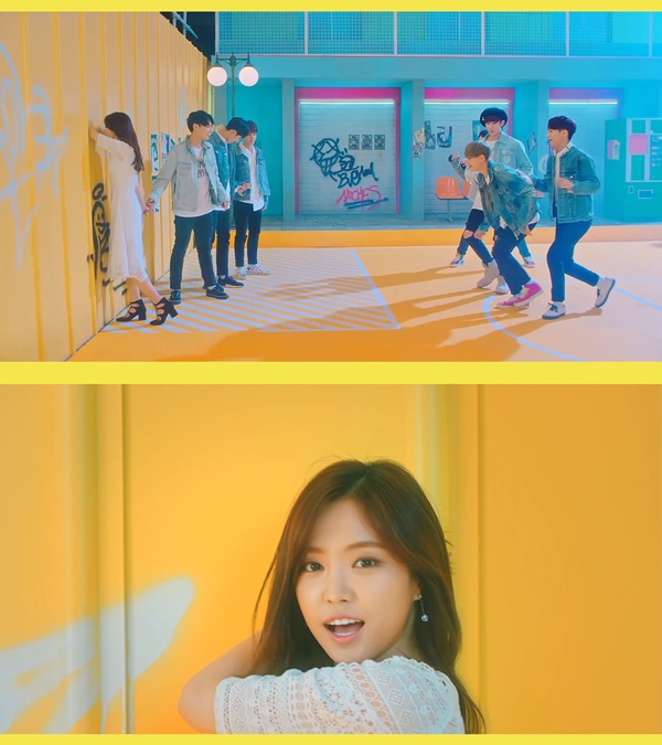 ▲빅톤 데뷔 뮤직비디오에 출연한 에이핑크 손나은(사진=플랜에이 엔터테인먼트)