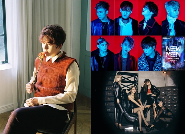 ▲슈퍼주니어 규현, 그룹 비투비, 그룹 마마무(사진=SM엔터테인먼트, 큐브엔터테인먼트, RBW)