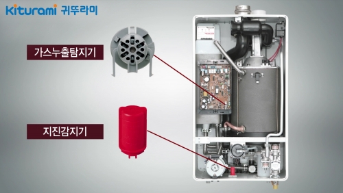 ▲귀뚜라미보일러의 지진감지기, 가스누출탐지기. (사진제공=귀뚜라미보일러)