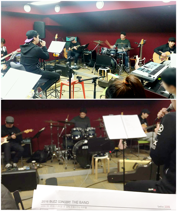 ▲밴드 버즈 콘서트 연습 현장(사진=산타뮤직)