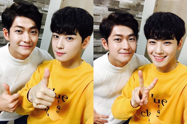 ▲서프라이즈 강태오, 아스트로 차은우(사진=판타지오 공식 인스타그램)