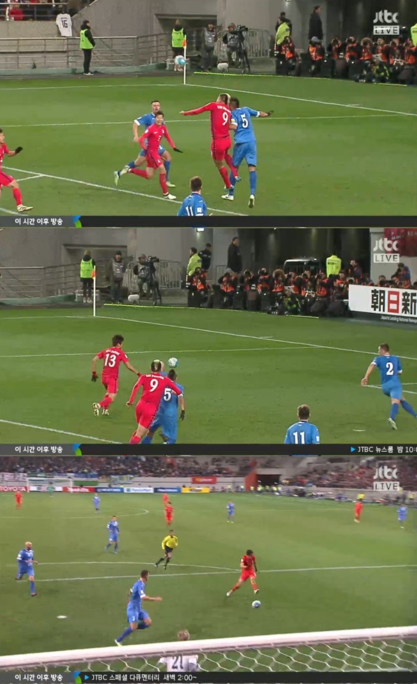 (▲ JTBC '한국 : 우주베키스탄' 경기)