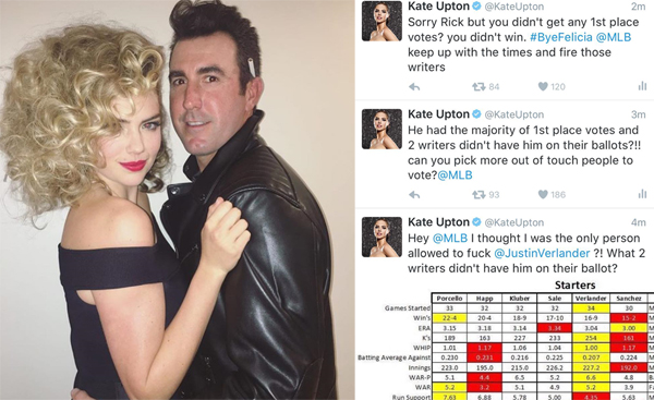 ▲케이트 업튼이 연인 저스틴 벌렌더의 사이영상 수상이 좌절되자 불만을 드러냈다.(사진=케이트업튼 인스타그램)