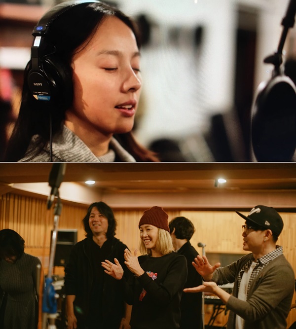 ▲'길가에 버려지다' 녹음 현장(사진=드림팩토리)