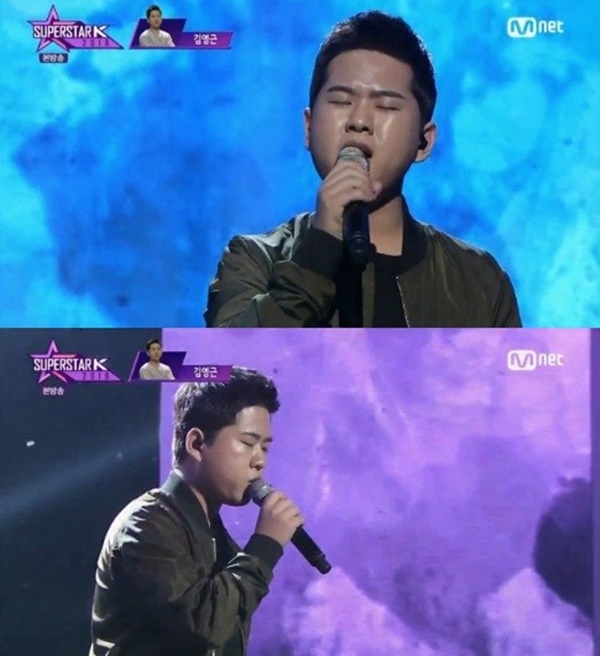 ▲강력한 우승후보로 꼽히고 있는 '지리산 소년' 김영근의 톱10 무대(사진=Mnet '슈퍼스타K 2016' 캡처)