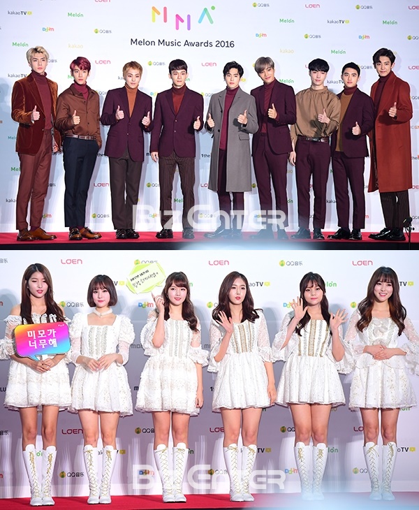 ▲엑소(위), 여자친구(사진=윤예진 기자(yoooon@))