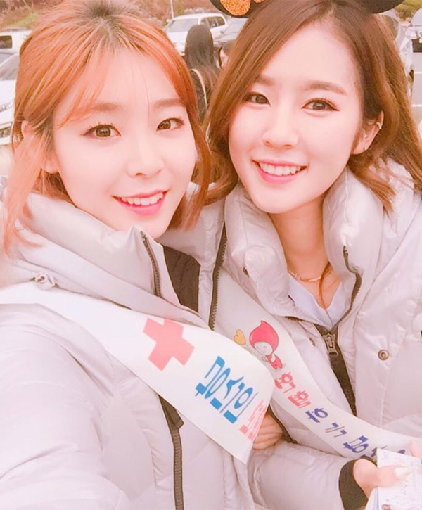 ▲치어리더 송윤화, 박기량이 헌혈을 독려했다.(사진=박기량 인스타그램)
