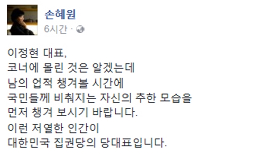 ▲손혜원 더불어민주당 의원 페이스북(사진=손혜원 페이스북)