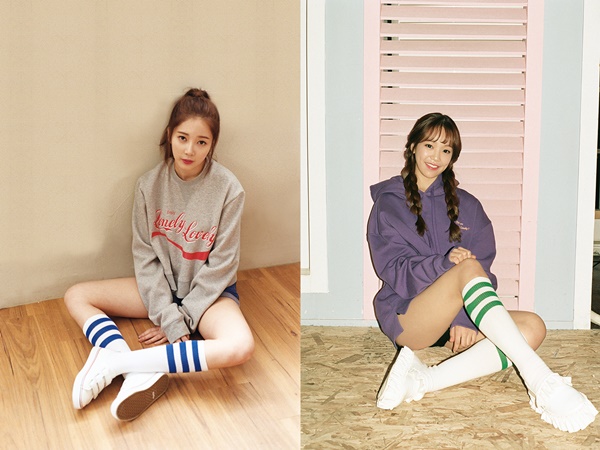 ▲에이프릴 멤버로 새롭게 충원된 윤채경(좌), 레이첼(사진=DSP미디어)