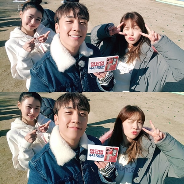 ▲빅뱅 승리, 걸스데이 민아, 헬로비너스 나라 등이 참여 중인 '꽃놀이패' 촬영 현장(사진=SBS)