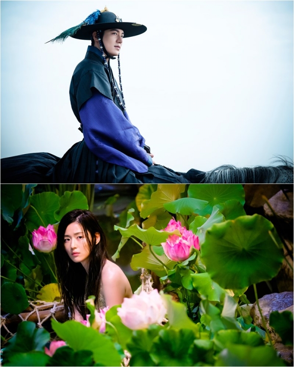 ▲'푸른 바다의 전설' 전생 이야기 속 담령(이민호 분), 인어(전지현 분)(사진=문화창고, 스튜디오 드래곤)