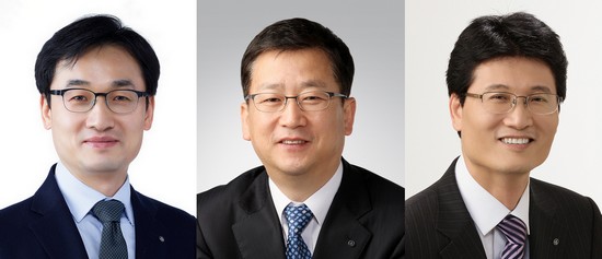 ▲(왼쪽부터)마케팅전략 Unit 강병영, Luxury BU 이우동, SCM Unit 이동순 전무.(사진제공=아모레퍼시픽그룹)