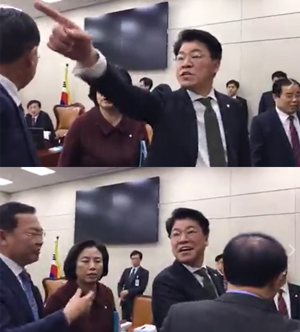 ▲표창원 의원이 게재한 장제원 의원 관련 영상 캡처(사진=페이스북)