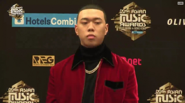 ▲래퍼 비와이(사진=CJ E&M 중계화면)