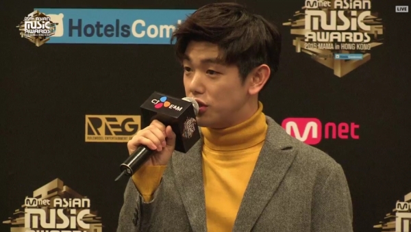 ▲가수 에릭남(사진=CJ E&M 중계화면)