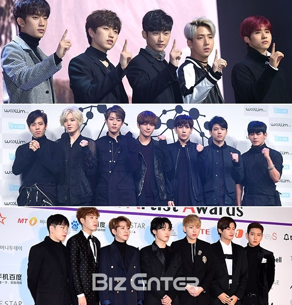 ▲(위부터) 그룹 B1A4, 인피니트, 블락비(사진=윤예진 기자 yoooon@)