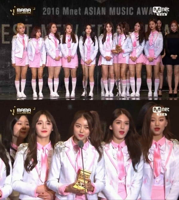 ▲걸그룹 아이오아이(사진=Mnet 'MAMA' 방송화면)