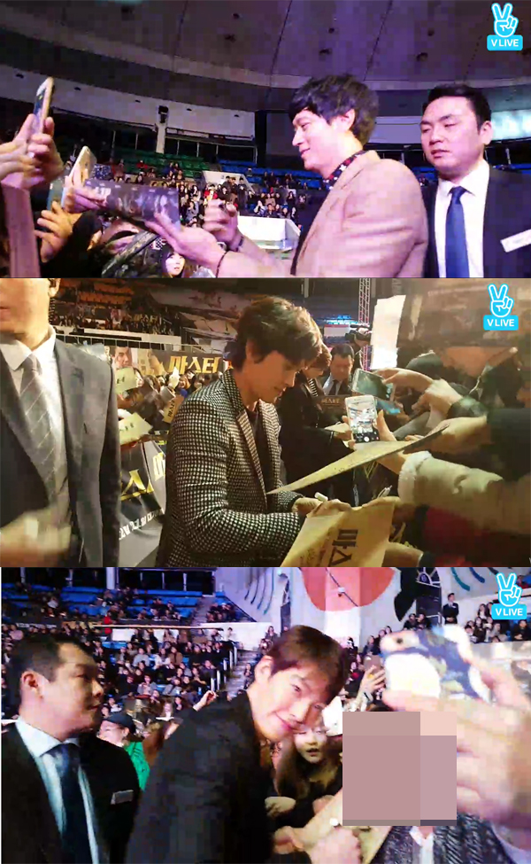 ▲'마스터' 강동원 이병헌 김우빈(사진=네이버 V LIVE)