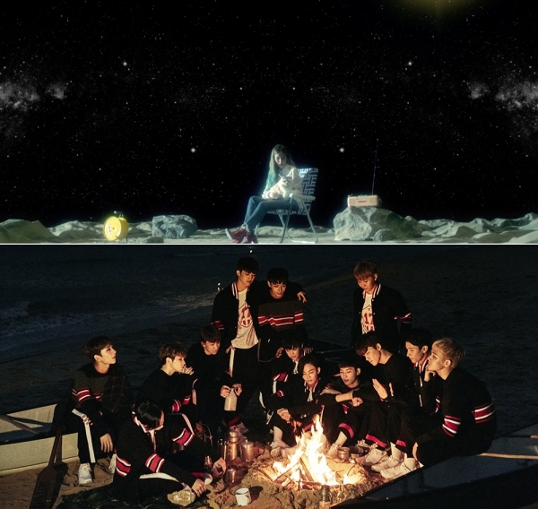 ▲헤이즈(위쪽)와 세븐틴(사진=헤이즈 MV 티저, 플레디스)