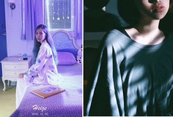 ▲헤이즈 티저 사진(왼쪽)과 지다 '어텀 브리즈' 음반 커버(사진=헤이즈 SNS, WALTZSOFA RECORDS)