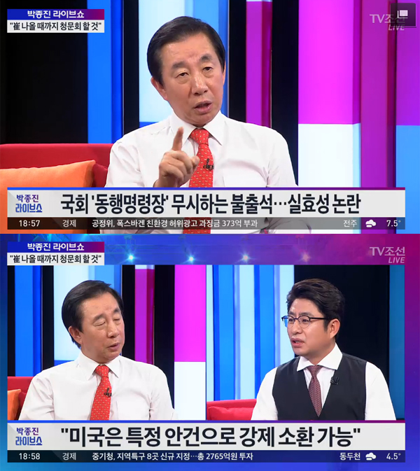 ▲김성태 국조특위 위원장(사진=tv조선)