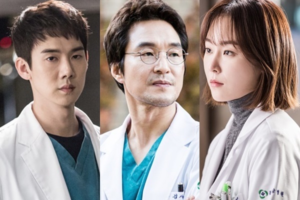 ▲SBS 월화드라마 '낭만닥터 김사부' 주연 3인방(사진=삼화네트웍스, SBS)