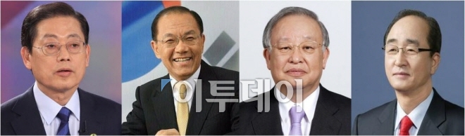 ▲이날 행사에서 축사를 하는 (왼쪽부터)김황식 HDI 미래성장발전 위원장, 황우여 전 교육부 부총리, 손경식 CJ그룹 회장, 심대평 지방자치발전위원회위원장