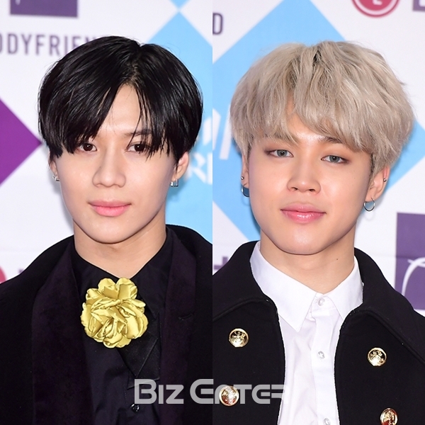 ▲태민, 지민(출처=비즈엔터)