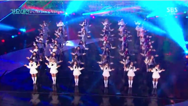 ▲걸그룹 6팀이 4분 여의 시간을 쪼개가며 무대를 꾸몄다.(사진=SBS '가요대전' 방송화면)