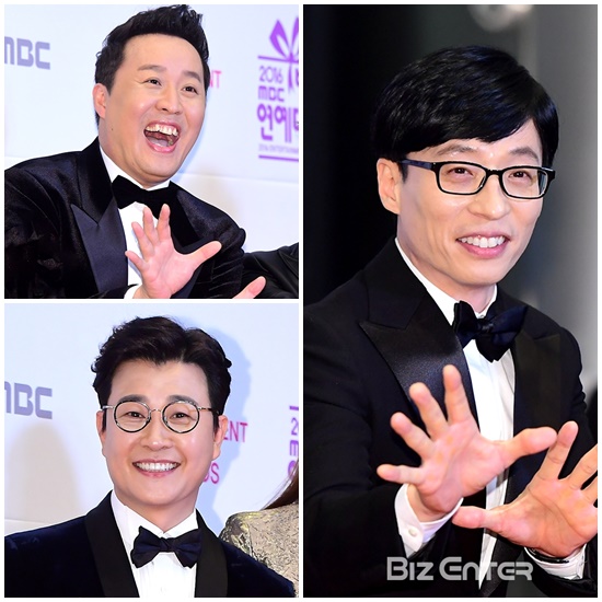 ▲정준하-유재석-김성주(비즈엔터DB)