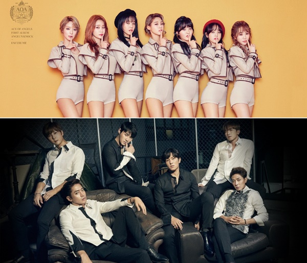 ▲걸그룹 AOA(위쪽)과 그룹 신화(사진=FNC엔터테인먼트, 신화컴퍼니)