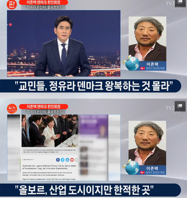 ▲정유라 체포 덴마크 현지반응 관련 방송캡처(사진=tv조선)