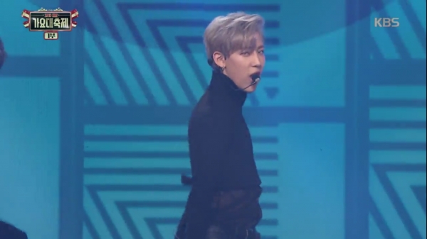 ▲그룹 갓세븐 뱀뱀(사진=KBS '가요대축제' 방송화면)