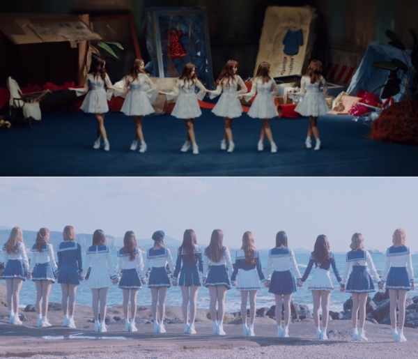 ▲걸그룹 에이프릴(위쪽)과 우주소녀(사진=각 소속사)