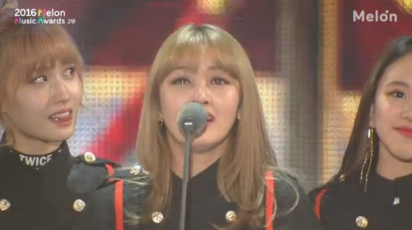 ▲트와이스(사진=2016 멜론뮤직어워드 캡처)