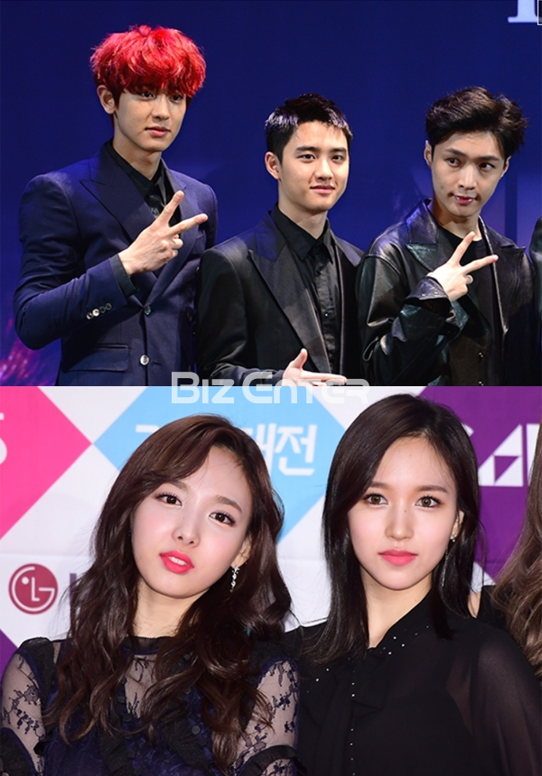 ▲'2017 아육대' 라인업에 포함된 엑소, 트와이스(사진=윤예진 기자)