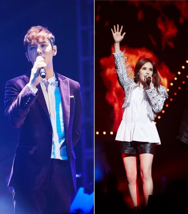 ▲가수 환희(왼쪽)와 거미(사진=씨제스엔터테인먼트)