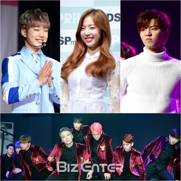 ▲(왼쪽 상단부터 시계반대방향으로)일급비밀 경하, 에이프릴 채경, 브로맨스 이찬동, 바시티(사진=윤예진 기자 yoooon@)