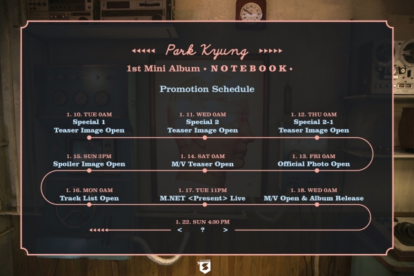 ▲블락비 박경 첫 미니앨범 프로모션 스케줄(사진=세븐시즌스)