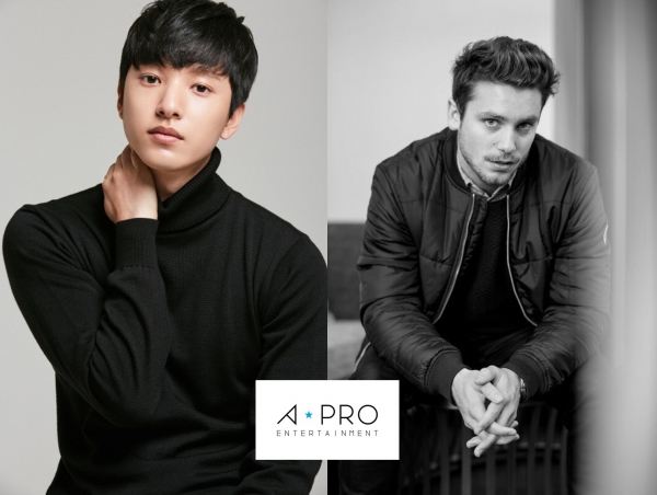 ▲에이프로 엔터테인먼트 소속 아티스트 정휘(왼쪽)와 바스티앙 베이커(사진=에이프로엔터테인먼트)