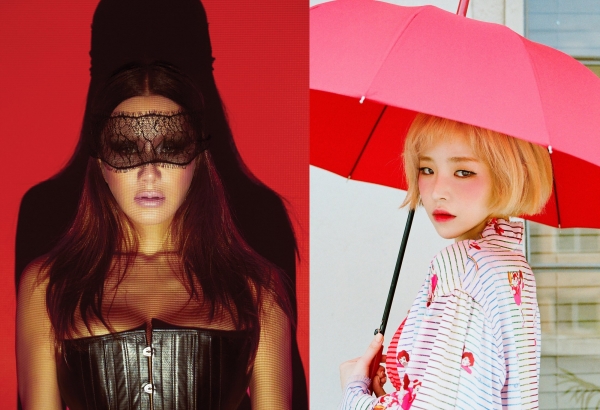 ▲가수 엄정화(왼쪽)와 가인(사진=미스틱엔터테인먼트)