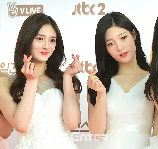 ▲아이오아이 주결경, 정채연(사진=윤예진 기자 yoooon@)