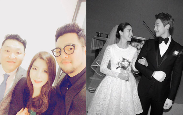 ▲비♥김태희 결혼에 싸이와 정애리-김태우 부부가 참석했다.(사진=인스타그램)