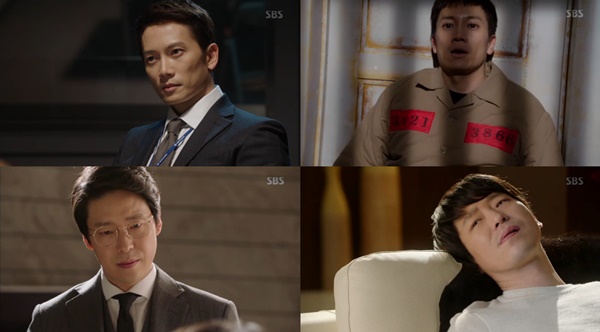 ▲'피고인' 지성, 엄기준(사진=SBS 새 월화드라마 '피고인' 1회 캡처)