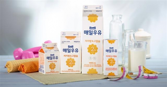 ▲매일우유 저지방&amp;고칼슘 2% 제품.