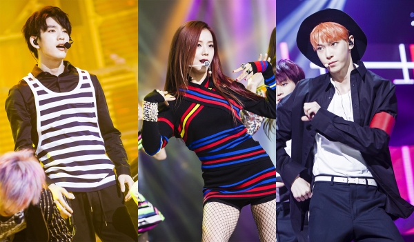 ▲'인기가요' 새 MC로 발탁된 갓세븐 진영, 블랙핑크 지수, NCT 도영(사진=SBS)