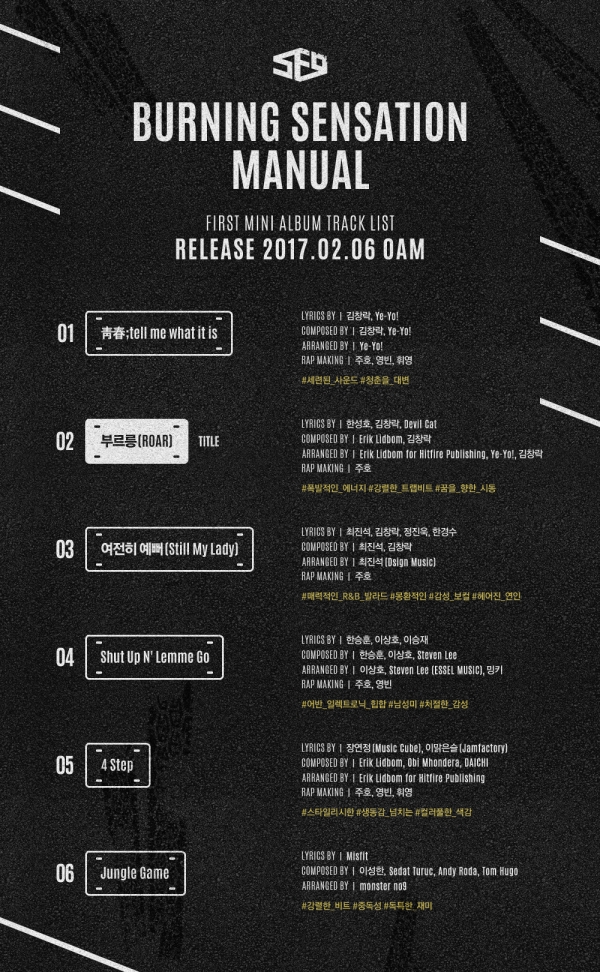 ▲SF9 첫 미니앨범 트랙리스트(사진=FNC엔터테인먼트)