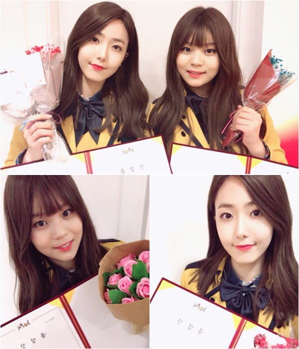 ▲‘여자친구’ 신비‧엄지 졸업(출처=여자친구 공식 SNS)